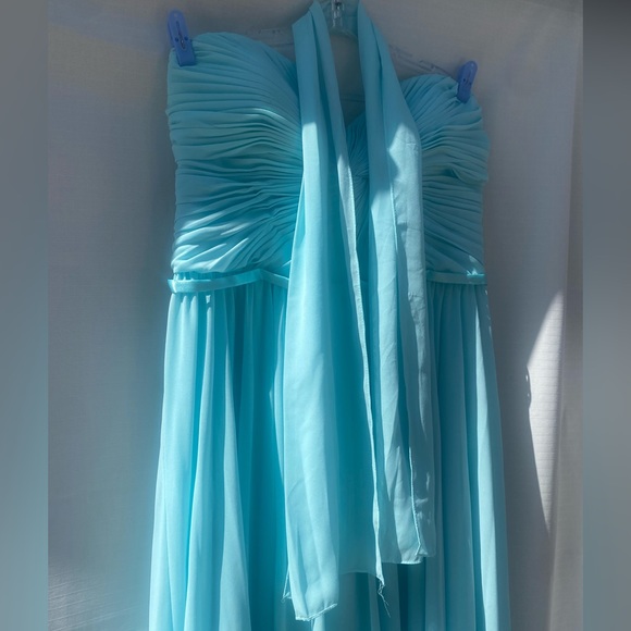 Plus Size Elegant Aqua Blue Dress (Bridesmaid/Prom/Formal) in 2X - Picture 5 of 5